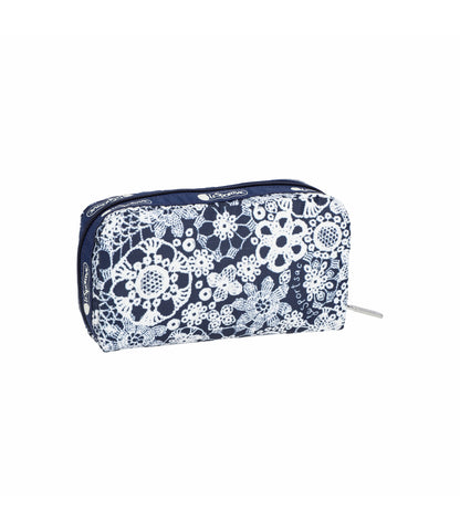Rectangular Cosmetic<br>Floral Lace Navy