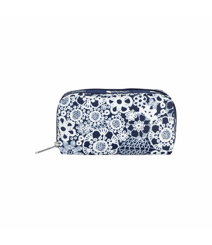 Rectangular Cosmetic<br>Floral Lace Navy