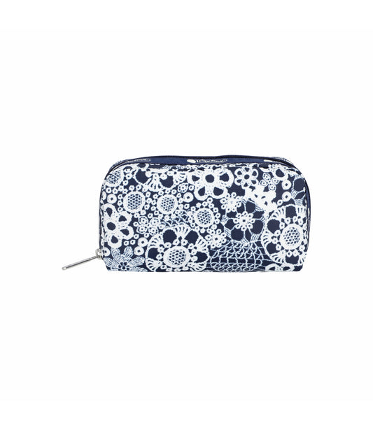 Rectangular Cosmetic<br>Floral Lace Navy