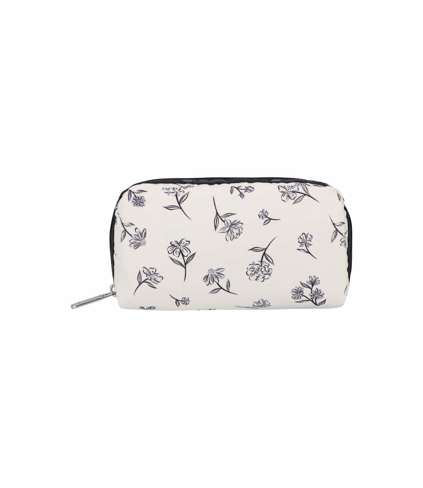 Rectangular Cosmetic<br>Ink Sketched Floral Ivory