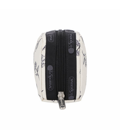 Rectangular Cosmetic<br>Ink Sketched Floral Ivory