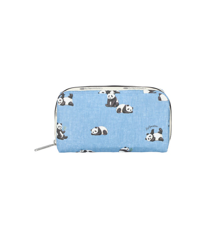 Rectangular Cosmetic<br>Relaxing Panda Indigo