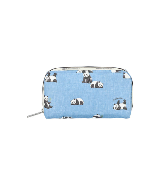 Rectangular Cosmetic<br>Relaxing Panda Indigo