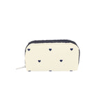 Rectangular Cosmetic<br>Navy Swiss Heart