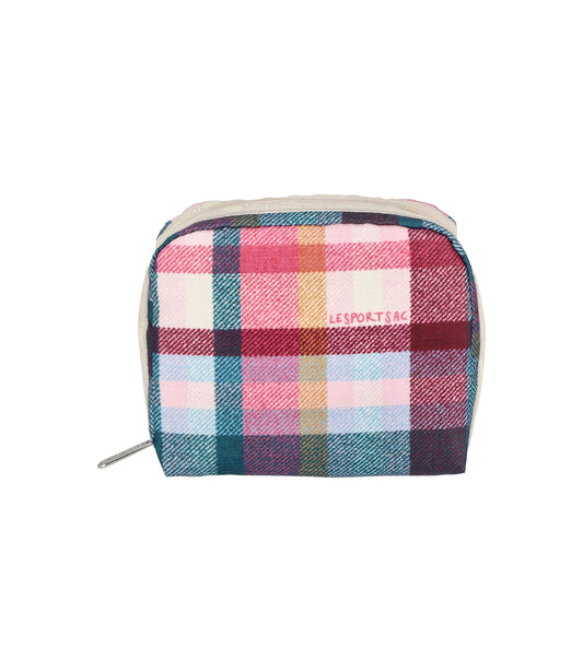 Square Cosmetic<br>Pink Plaid