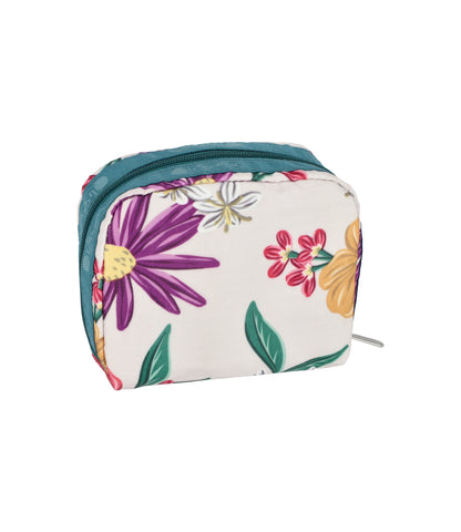 Square Cosmetic<br>Graphic Floral Ivory