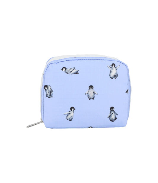 Square Cosmetic<br>Petite Penguins White
