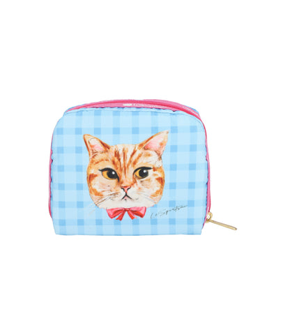 Square Cosmetic<br>Playful Cats Sweet Blue