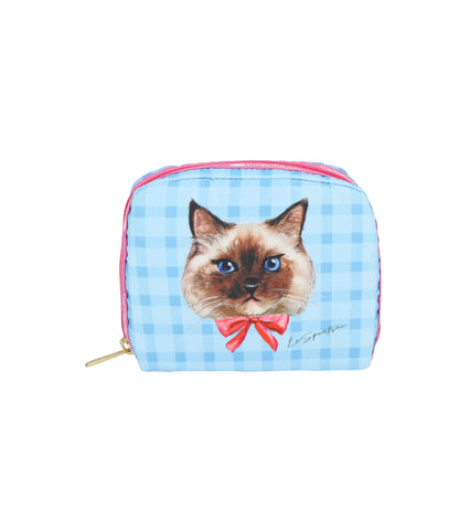 Square Cosmetic<br>Playful Cats Sweet Blue