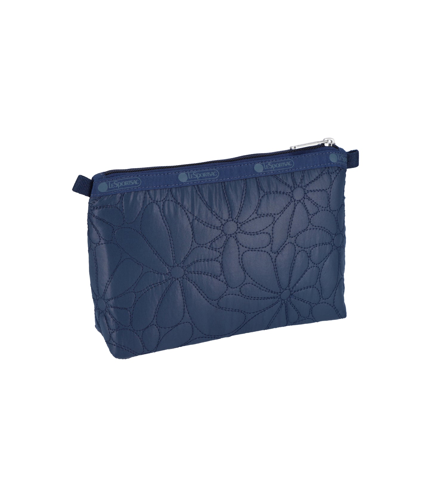 Cosmetic Clutch<br>Navy Quilted Blooms