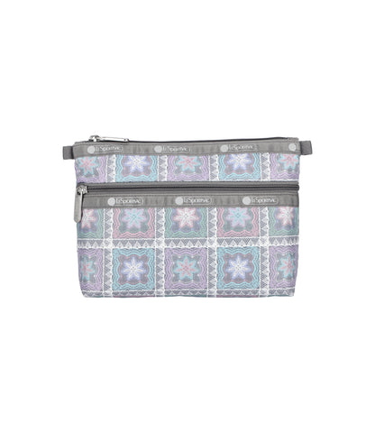 Cosmetic Clutch<br>Pastel Geometric Lace