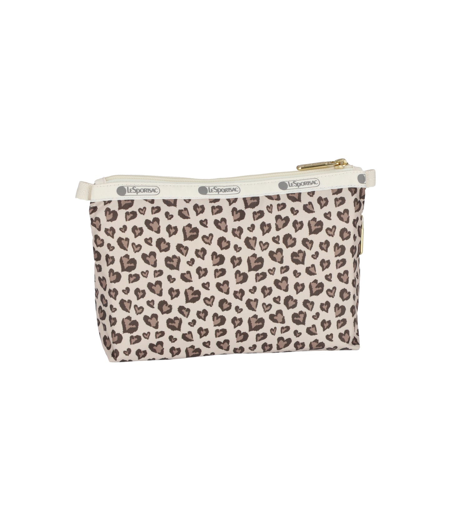 Cosmetic Clutch<br>Latte Heart Leopard