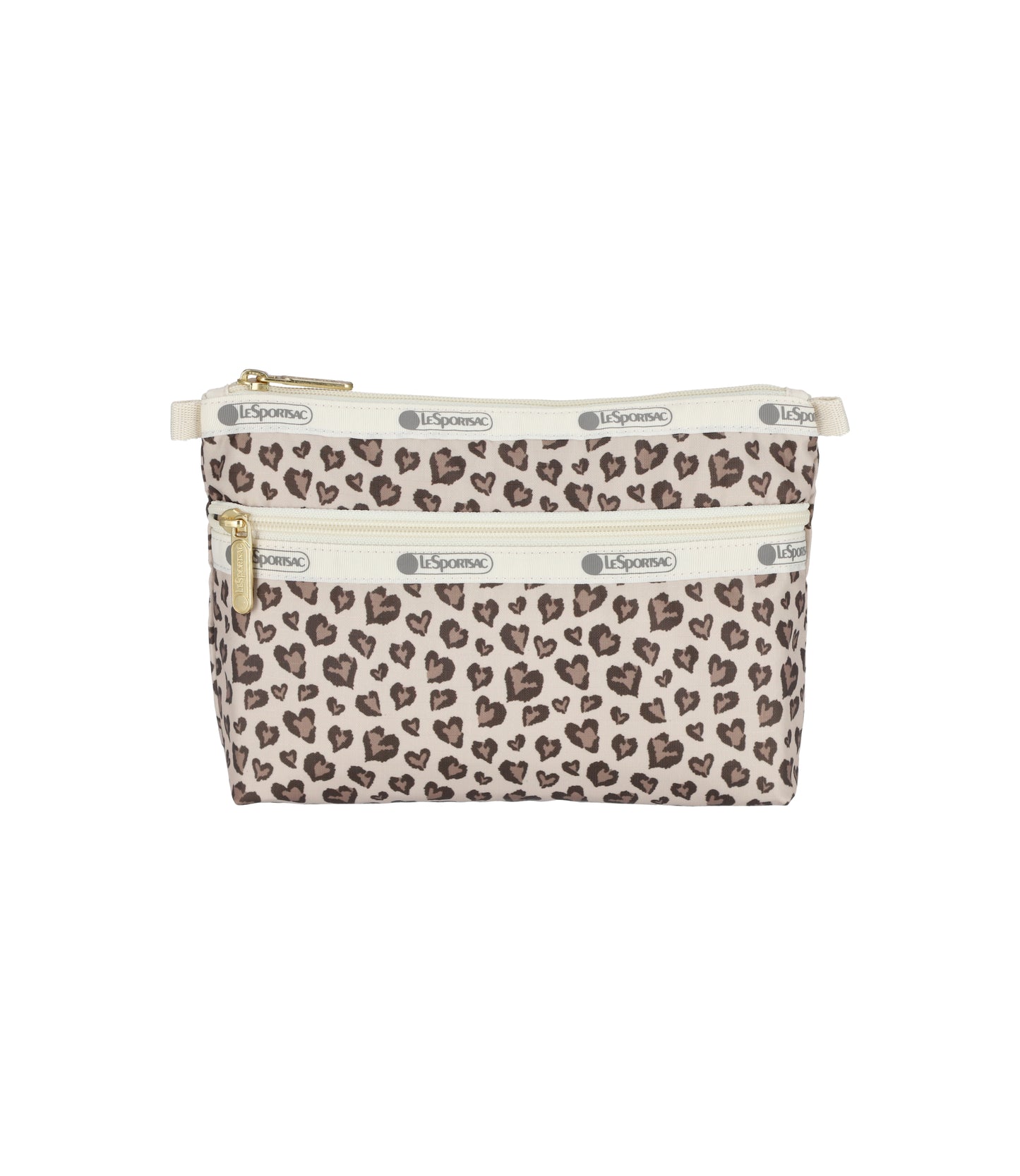 Cosmetic Clutch<br>Latte Heart Leopard