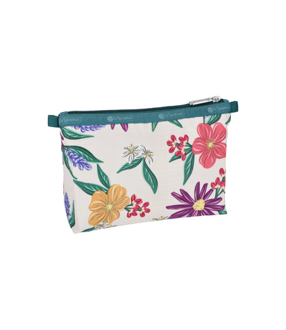 Cosmetic Clutch<br>Graphic Floral Ivory