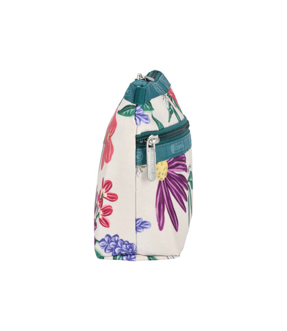 Cosmetic Clutch<br>Graphic Floral Ivory