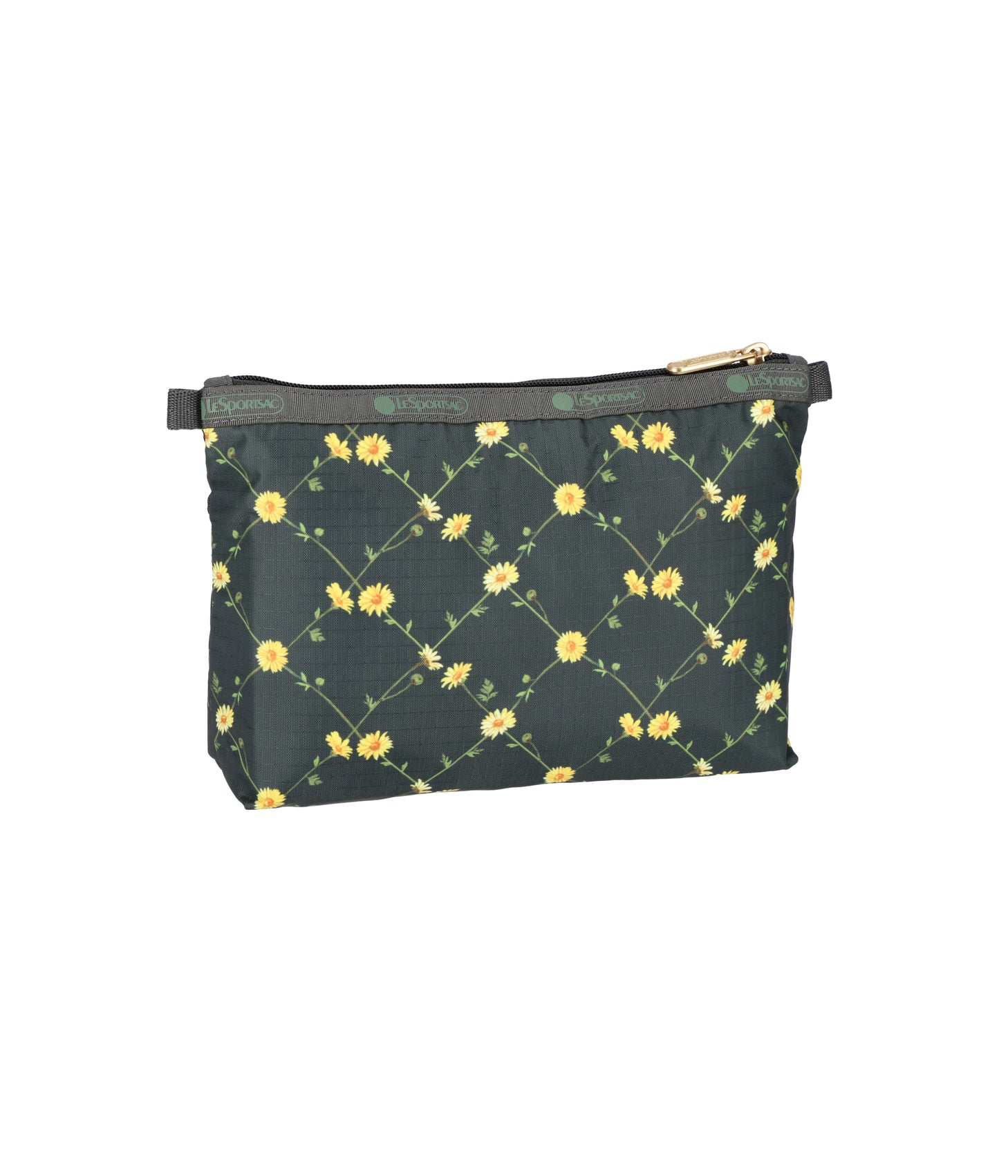 Cosmetic Clutch<br>Daisy Cross Green