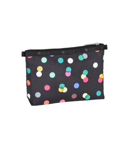 Cosmetic Clutch<br>Multicolor Dots Black