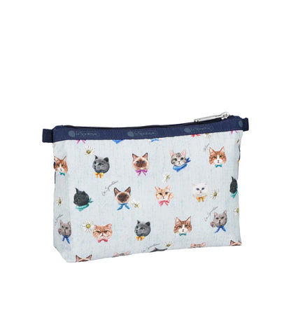 Cosmetic Clutch<br>Playful Cats Sky Blue