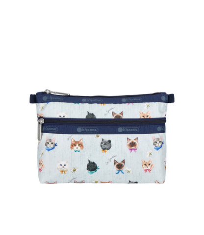 Cosmetic Clutch<br>Playful Cats Sky Blue