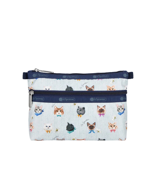 Cosmetic Clutch<br>Playful Cats Sky Blue