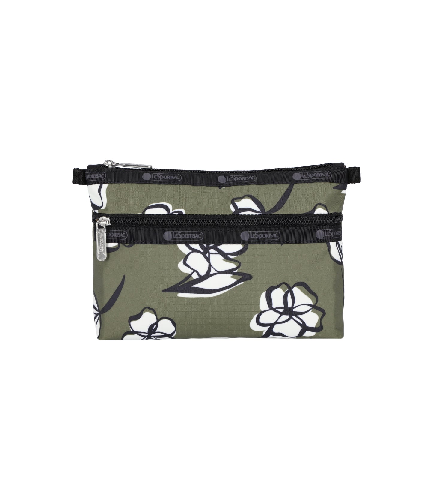 Cosmetic Clutch<br>Olive Floral Silhouette