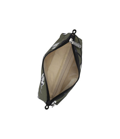 Cosmetic Clutch<br>Olive Floral Silhouette