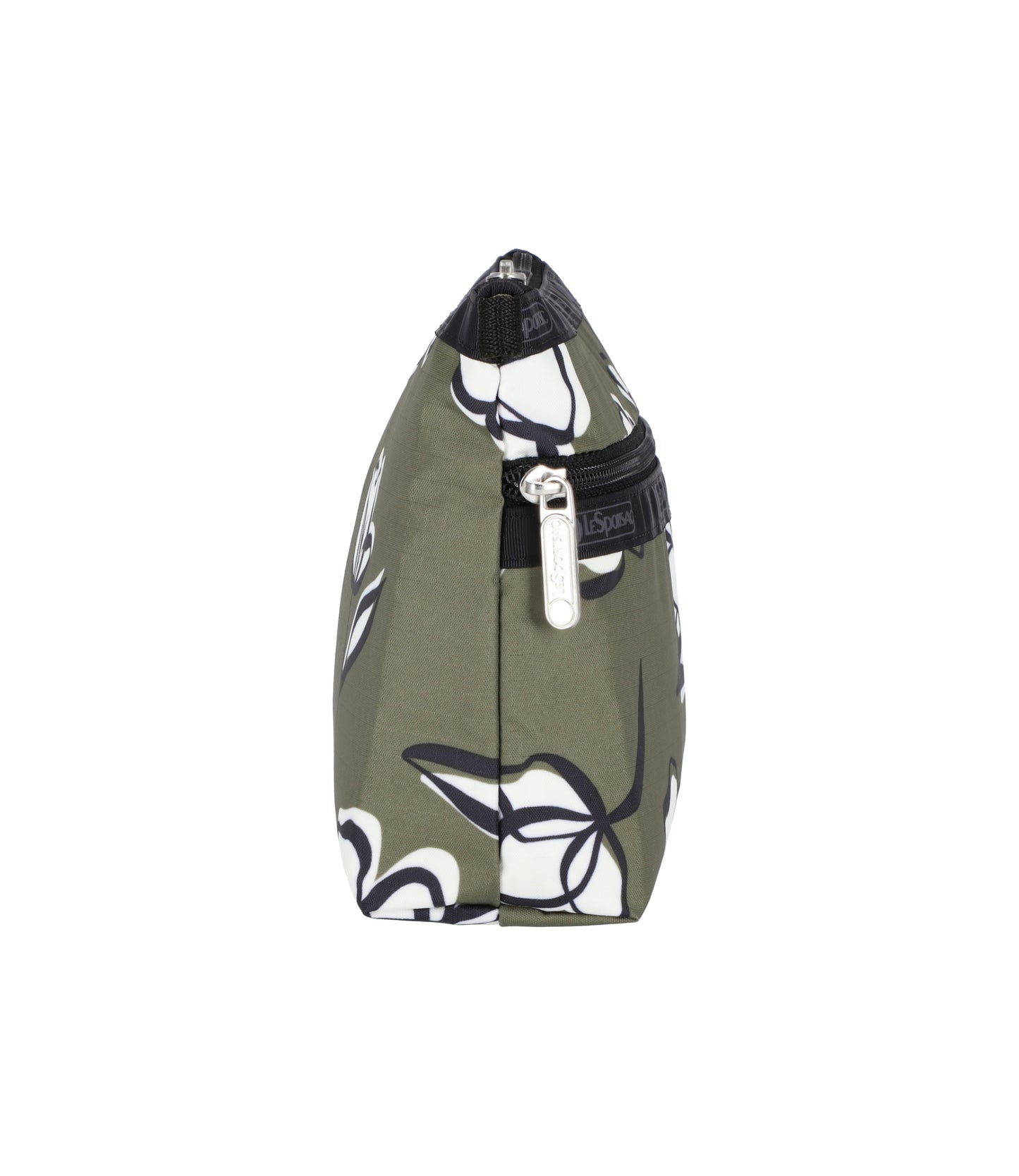 Cosmetic Clutch<br>Olive Floral Silhouette