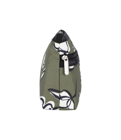 Cosmetic Clutch<br>Olive Floral Silhouette