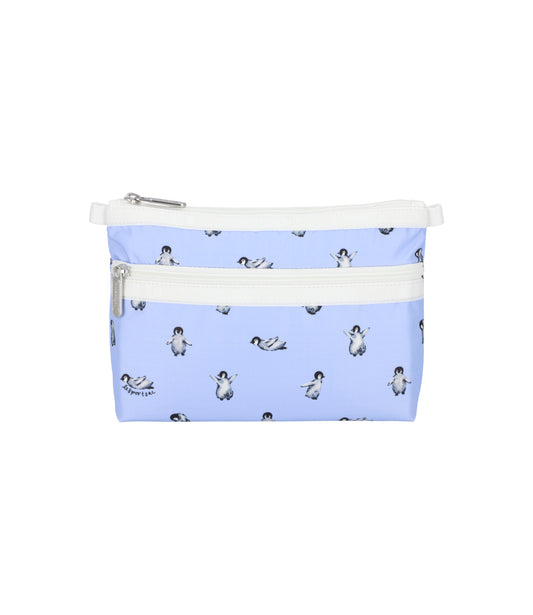 Cosmetic Clutch<br>Petite Penguins White
