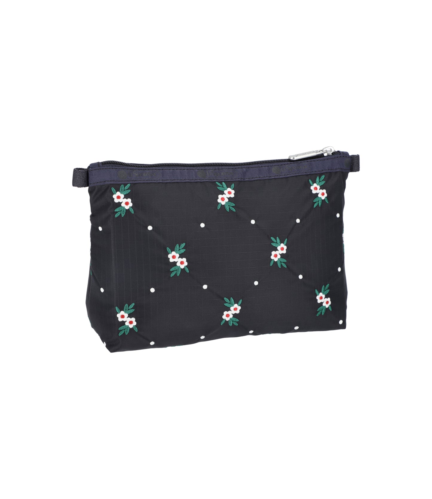 Cosmetic Clutch<br>Floral Lattice Embroidery