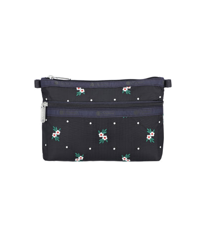 Cosmetic Clutch<br>Floral Lattice Embroidery