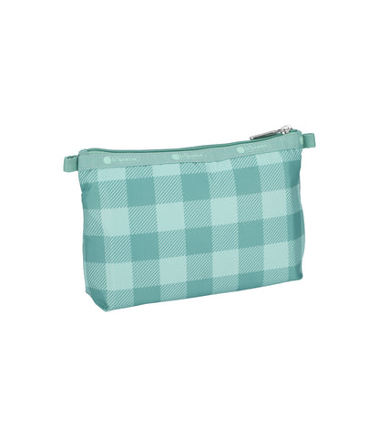 Cosmetic Clutch<br>Green Field Gingham