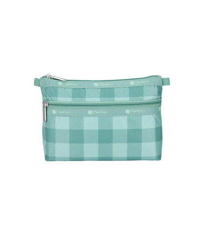 Cosmetic Clutch<br>Green Field Gingham