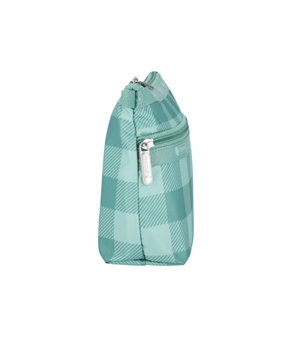Cosmetic Clutch<br>Green Field Gingham