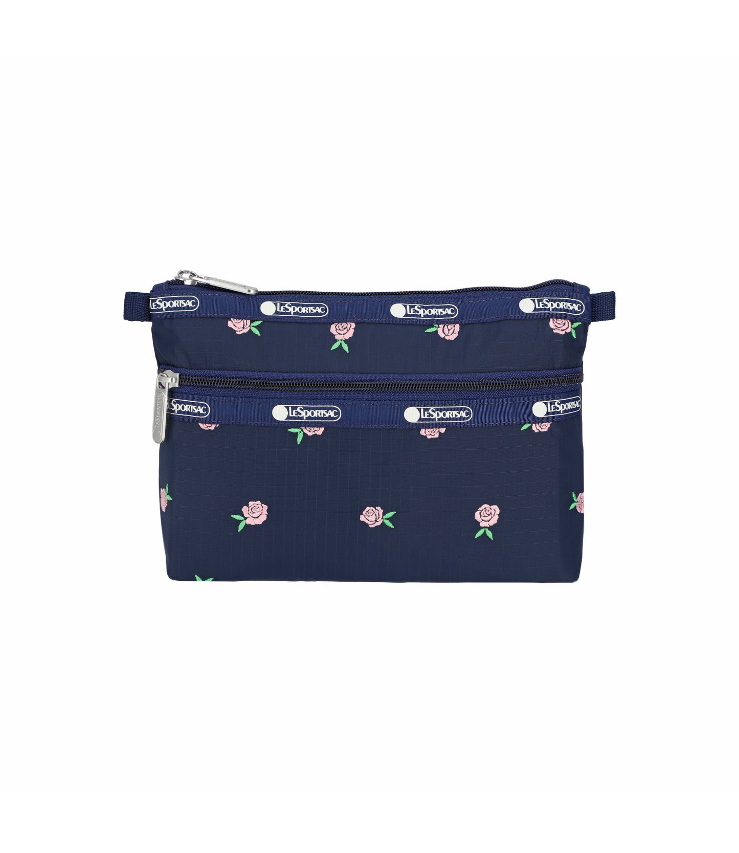 Cosmetic Clutch<br>Pink Roses Embroidery