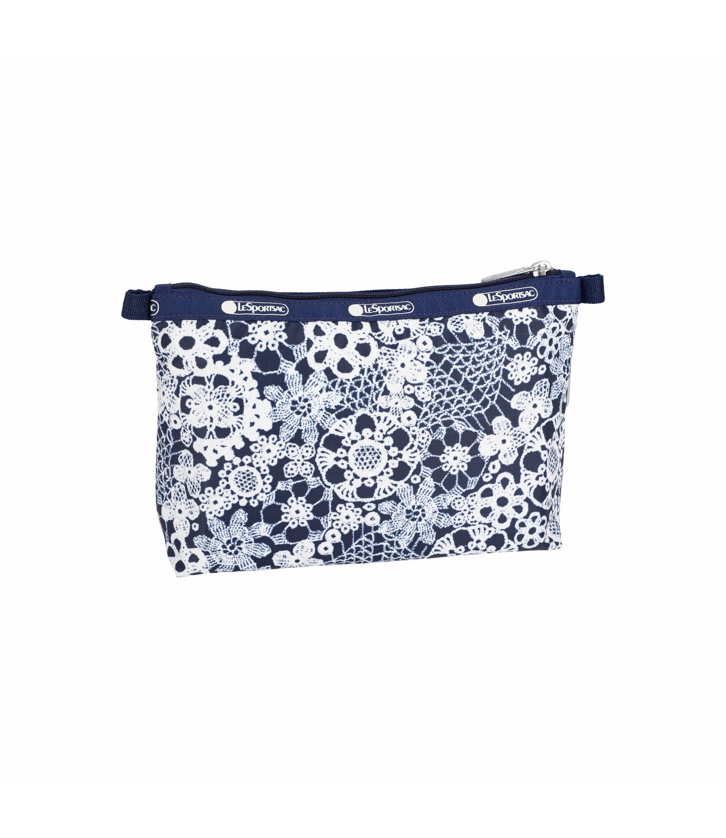 Cosmetic Clutch<br>Floral Lace Navy