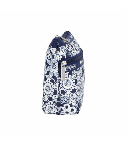 Cosmetic Clutch<br>Floral Lace Navy