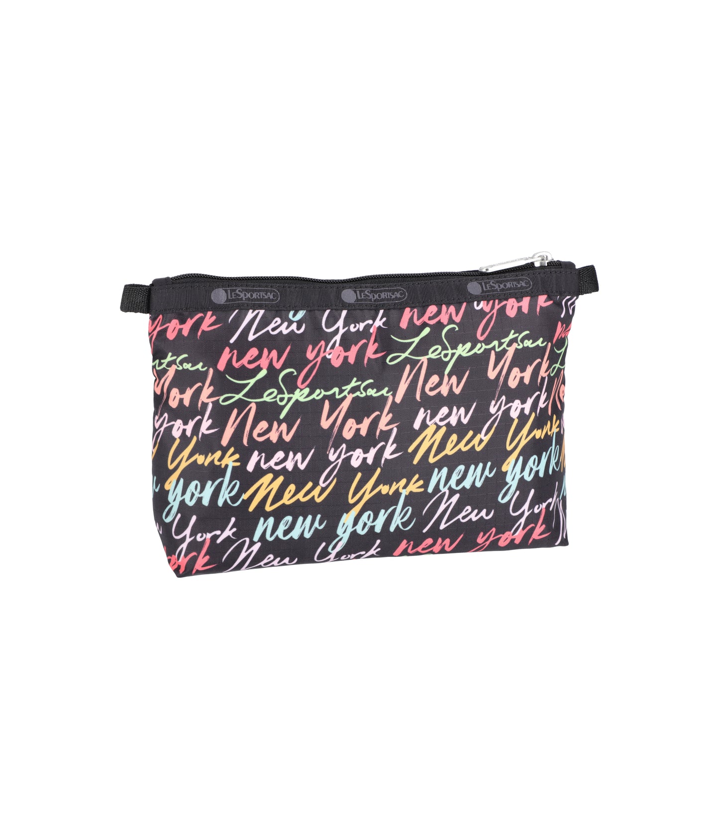 Cosmetic Clutch<br>NYC Script Black