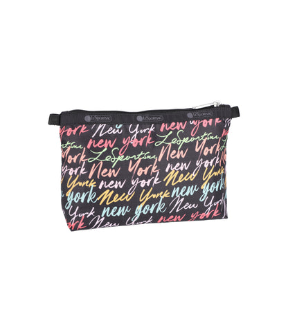 Cosmetic Clutch<br>NYC Script Black