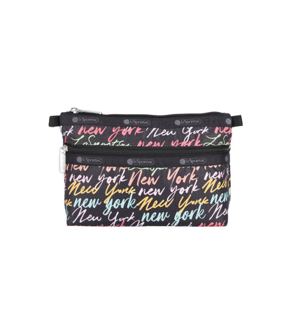 Cosmetic Clutch<br>NYC Script Black