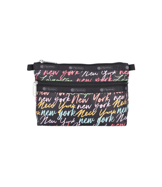 Cosmetic Clutch<br>NYC Script Black