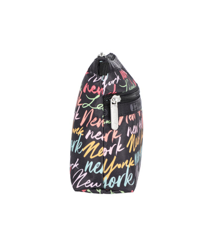 Cosmetic Clutch<br>NYC Script Black