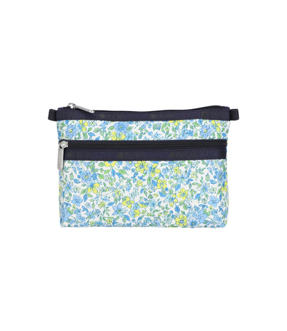 Cosmetic Clutch<br>Tapestry Flower Blue