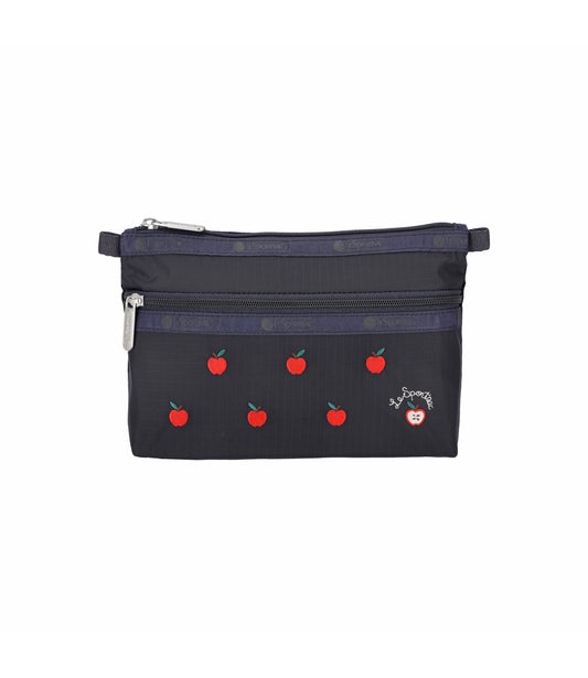 Cosmetic Clutch<br>Red Apple Embroidery
