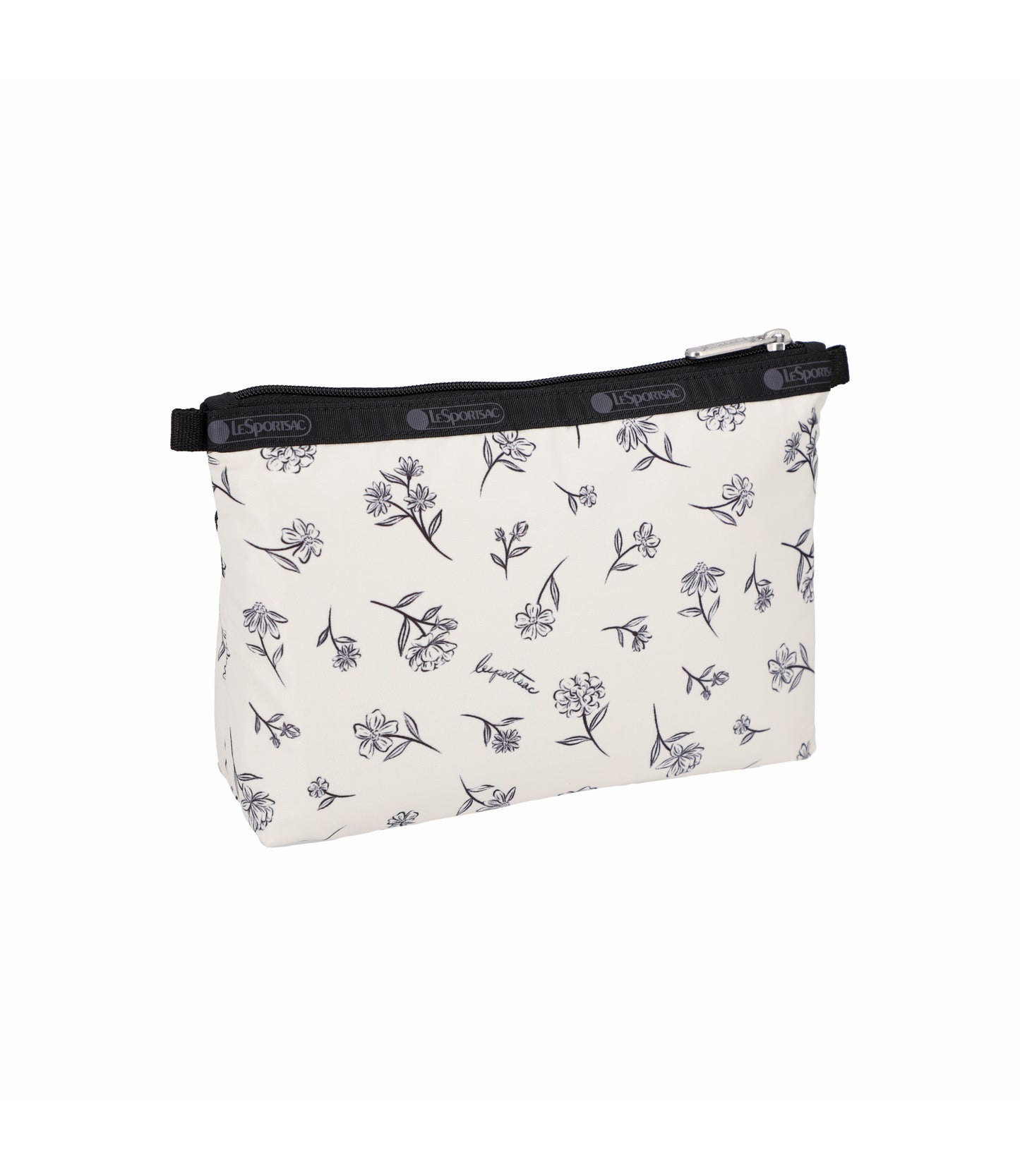 Cosmetic Clutch<br>Ink Sketched Floral Ivory