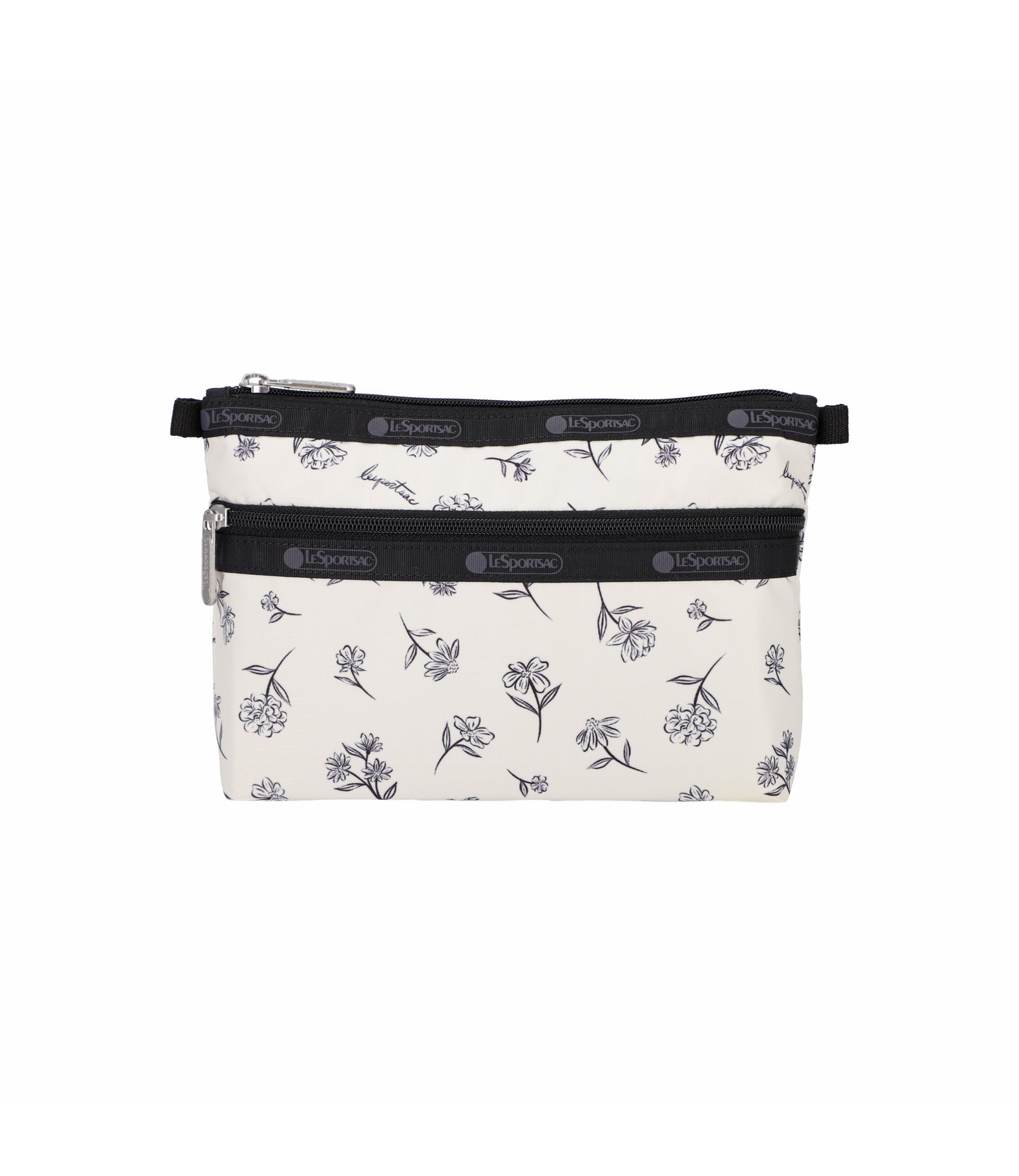 Cosmetic Clutch<br>Ink Sketched Floral Ivory