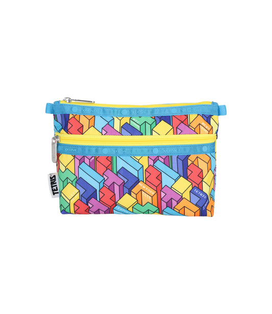 Cosmetic Clutch<br>Tetrimino City Blocks/Turquoise