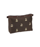 Cosmetic Clutch<br>Teddy Bear Embroidered