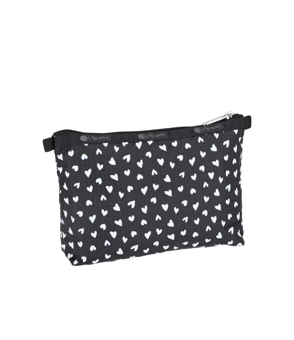 Cosmetic Clutch<br>Black Hearts