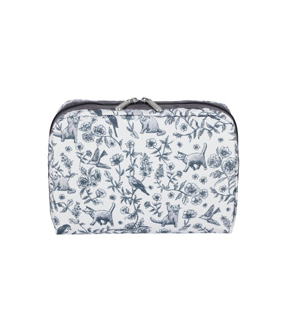 Extra Large Rectangular Cosmetic<br>Floral Birds And Cats
